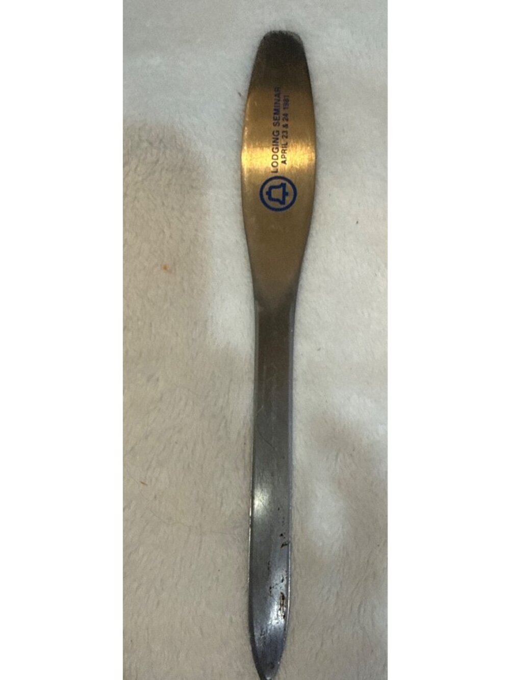 Zippo Stainless Steel Letter Opener “Lodging Seminar" April 23 & 24, 1981.